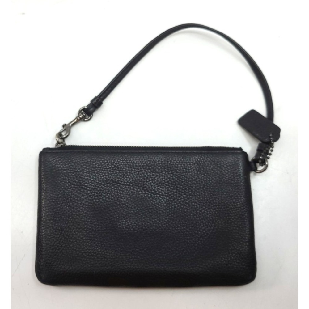 Coach Black Pebbled Leather Studded Wristlet‎ Clutch - Picture 10 of 10